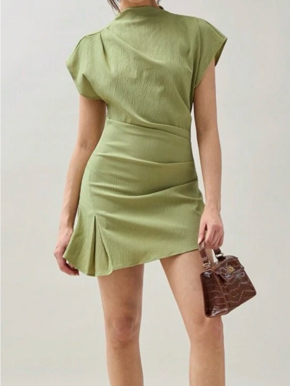 Elegant Olive Green Short Dress
